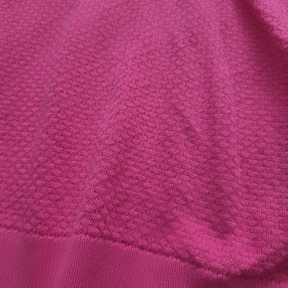 Tommy Hilfiger Waffleknit Sweater Vneck Collared Womens M Cotton Pink - Picture 6 of 8